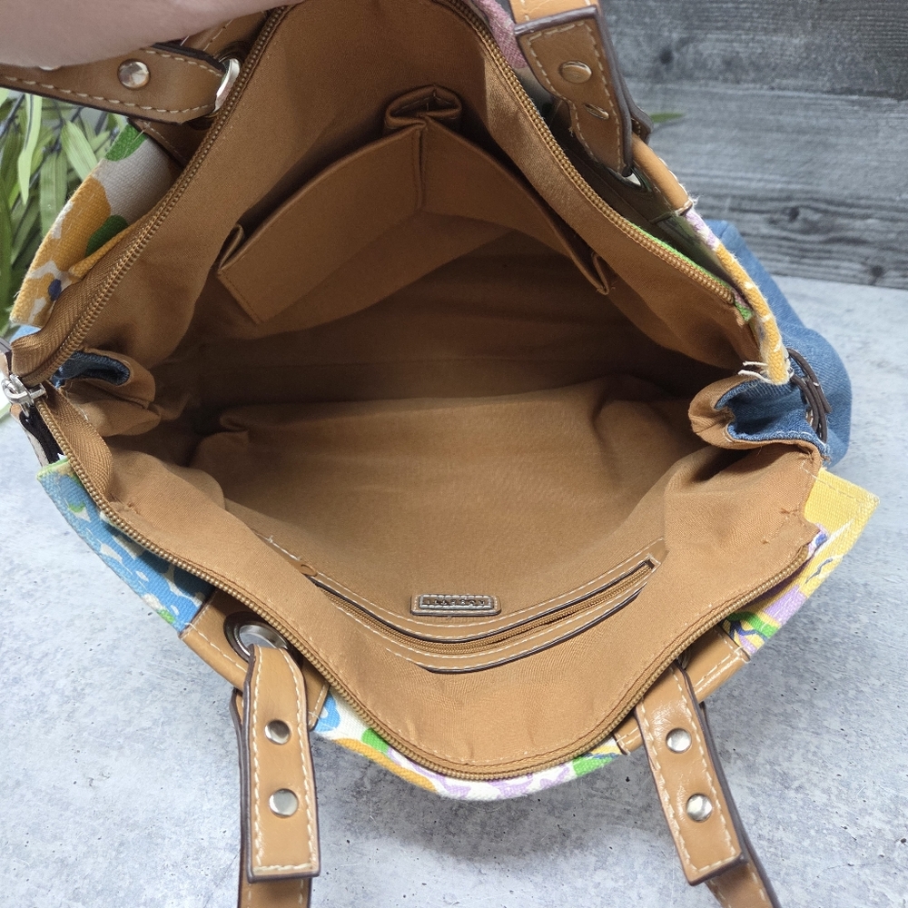 Rosetti Denim & Colorful Floral Double Strap Shoulder Bag Cottagecore Spring - Picture 4 of 8